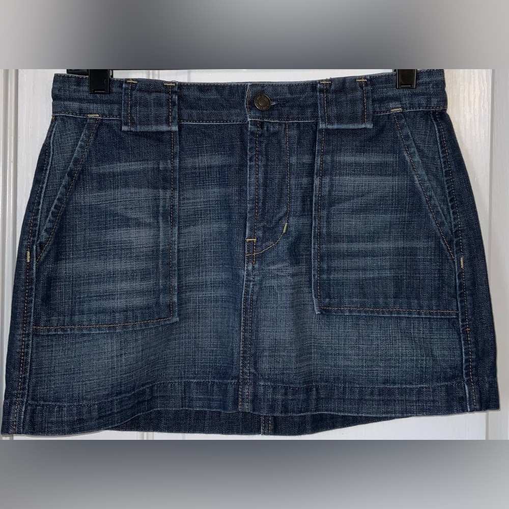 7 For All Mankind Blue Denim Mini Skirt Size 26